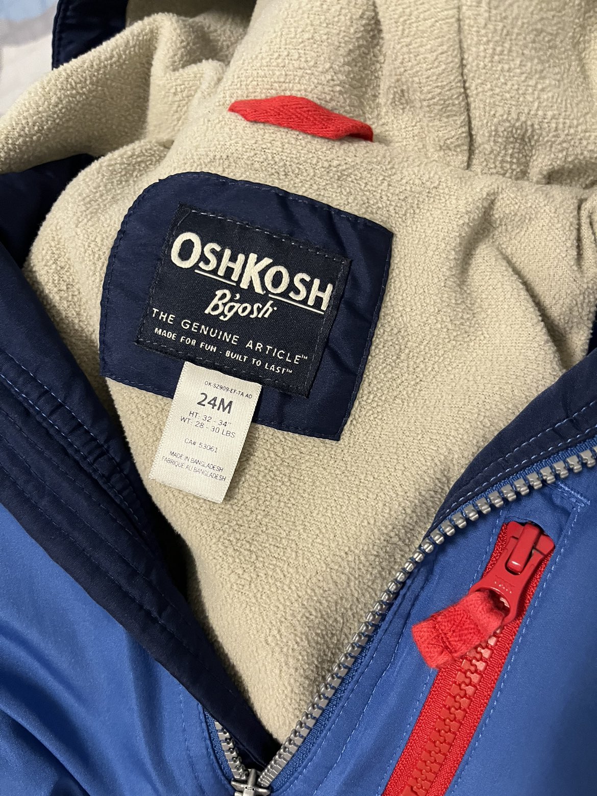 Carter’s toddler fleece lined jacket - photo 3