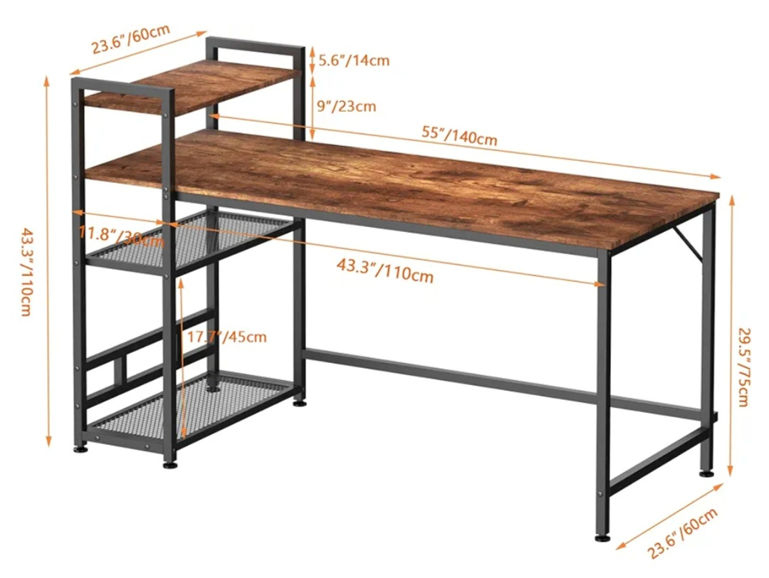 HOMIDEC Writing Computer Desk, 55 Inch