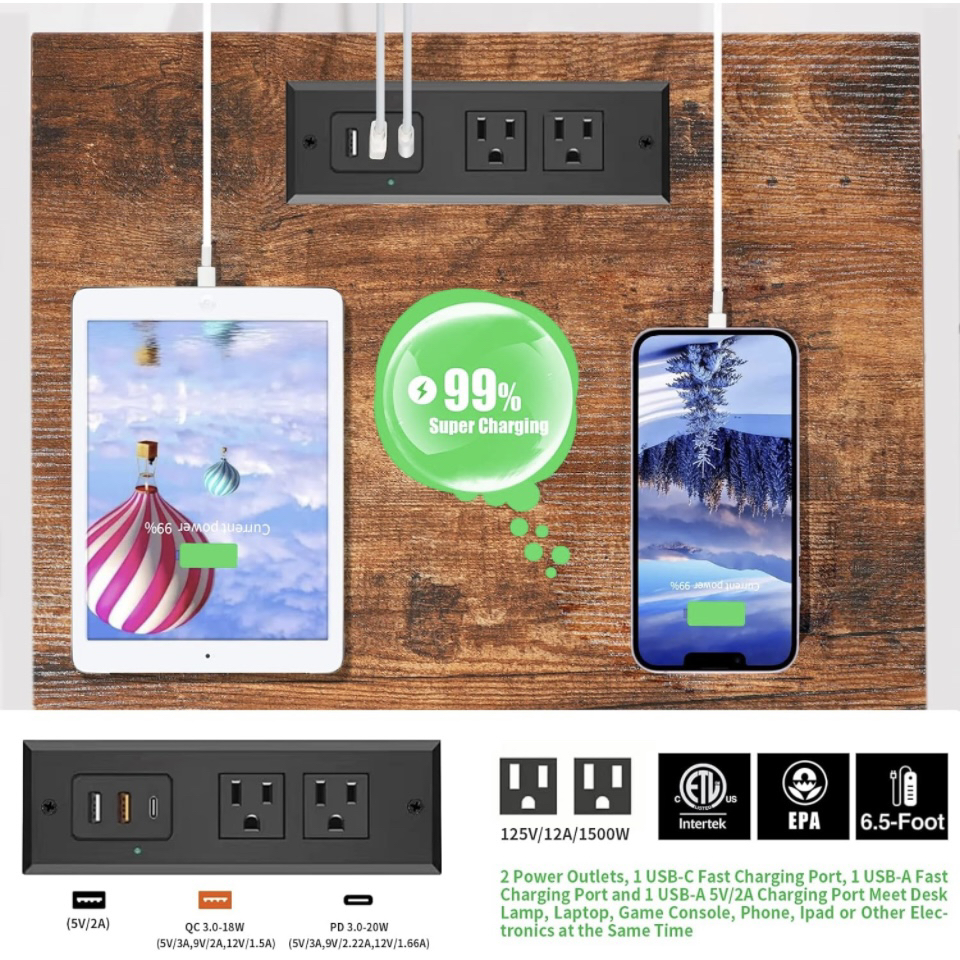 Nightstand with Charging Station and USB Ports image indicator(7)