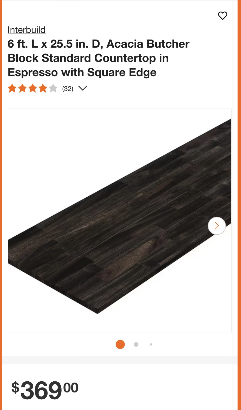Acacia counter top