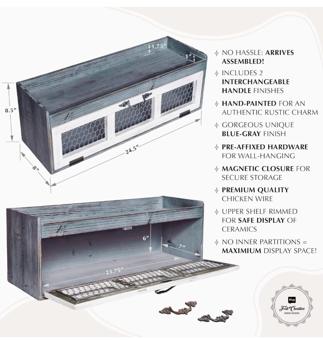 Farmhouse Chicken Wire Countertop Organizer, Cabinet, Home Decor image indicator(4)