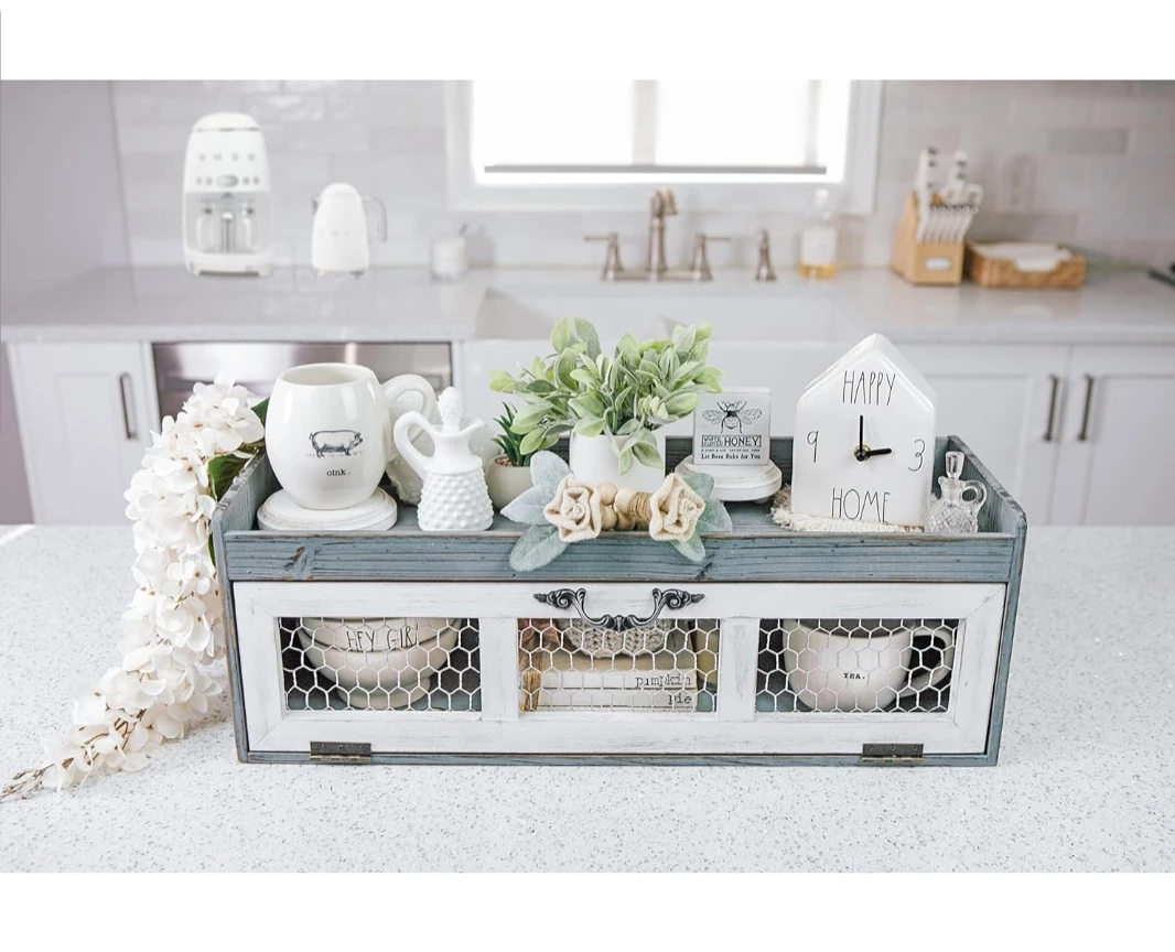 Farmhouse Chicken Wire Countertop Organizer, Cabinet, Home Decor image indicator(5)