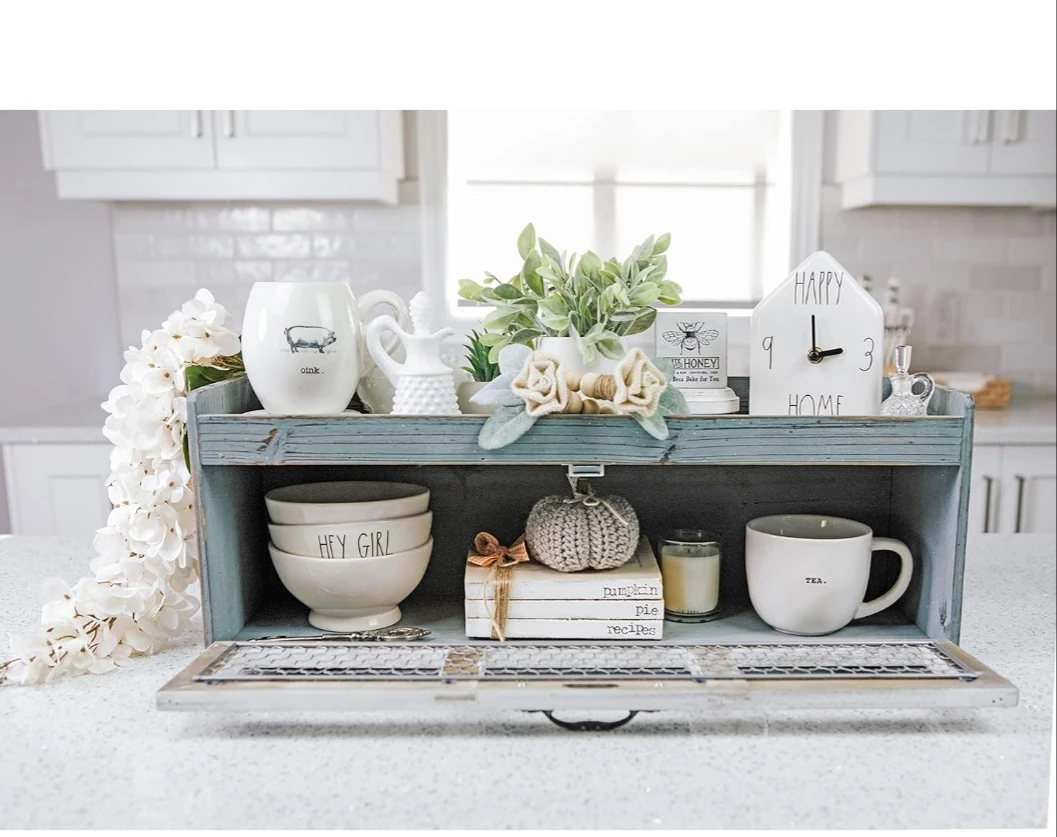 Farmhouse Chicken Wire Countertop Organizer, Cabinet, Home Decor image indicator(6)