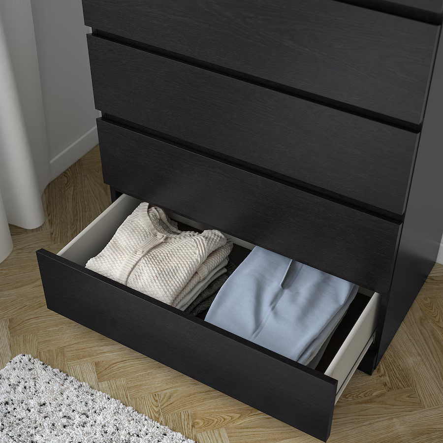 MALM 6-drawer chest, black - photo 4