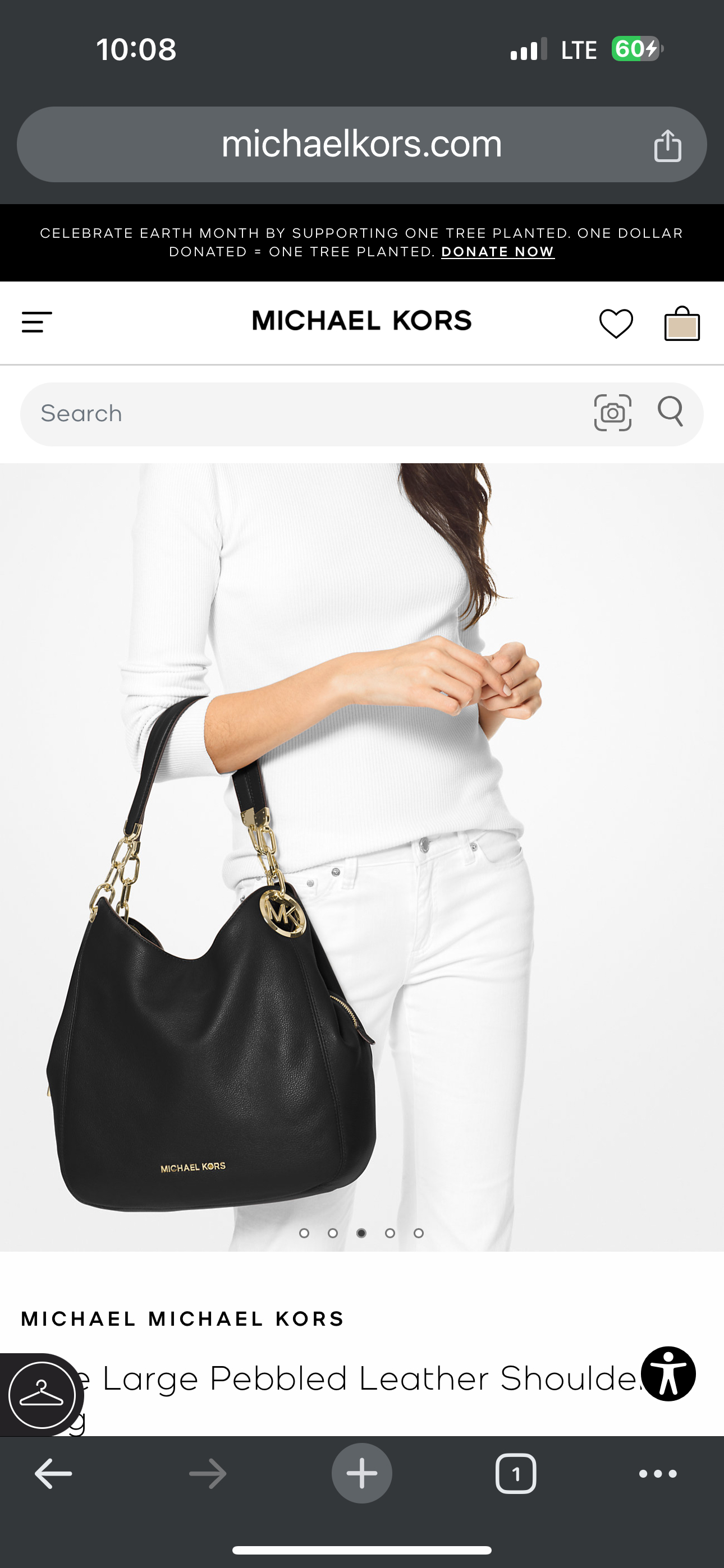 MICHAEL MICHAEL KORS Lillie Large Pebbled Leather Shoulder Bag thumbnail