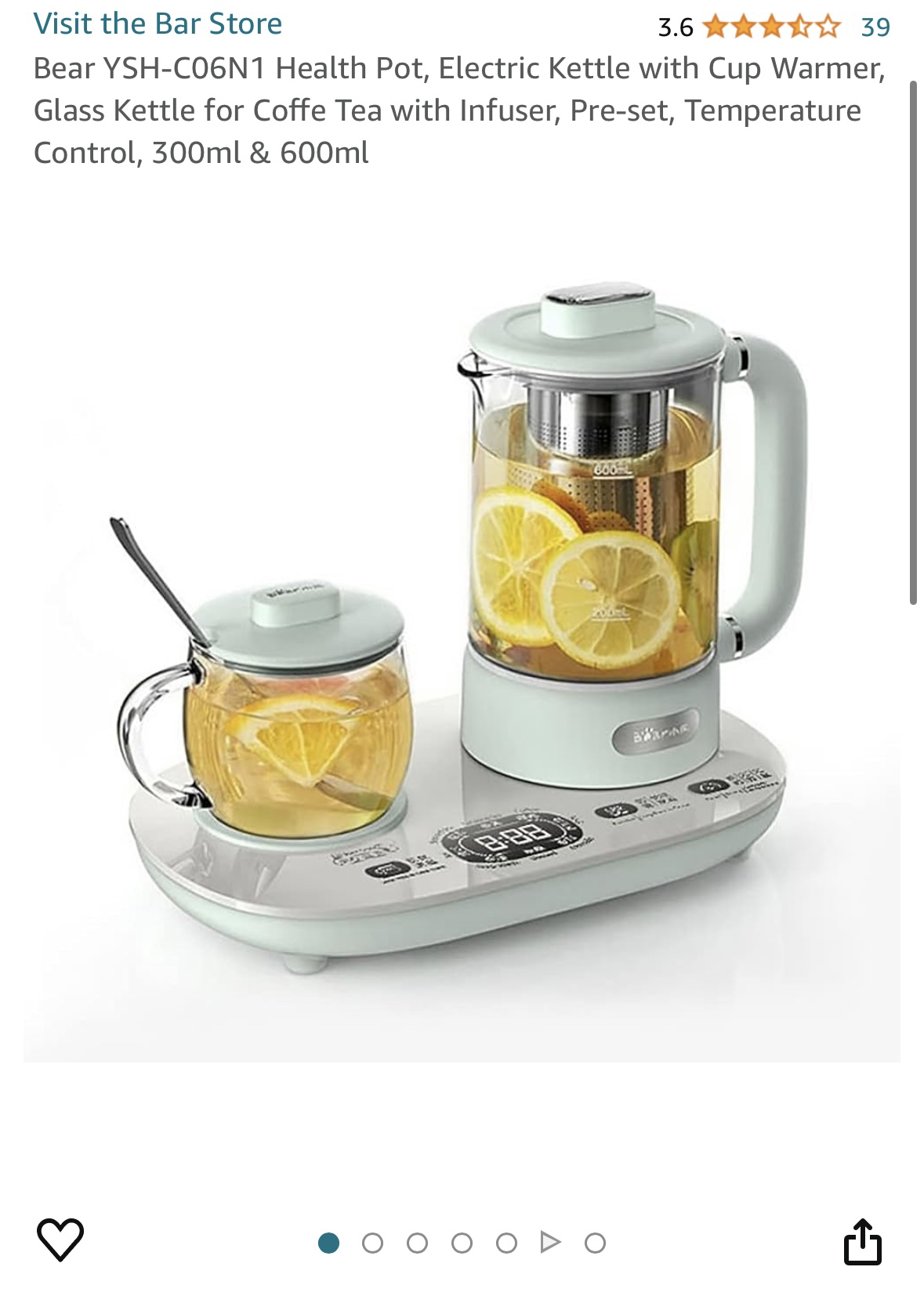 Kettle with cup warmer