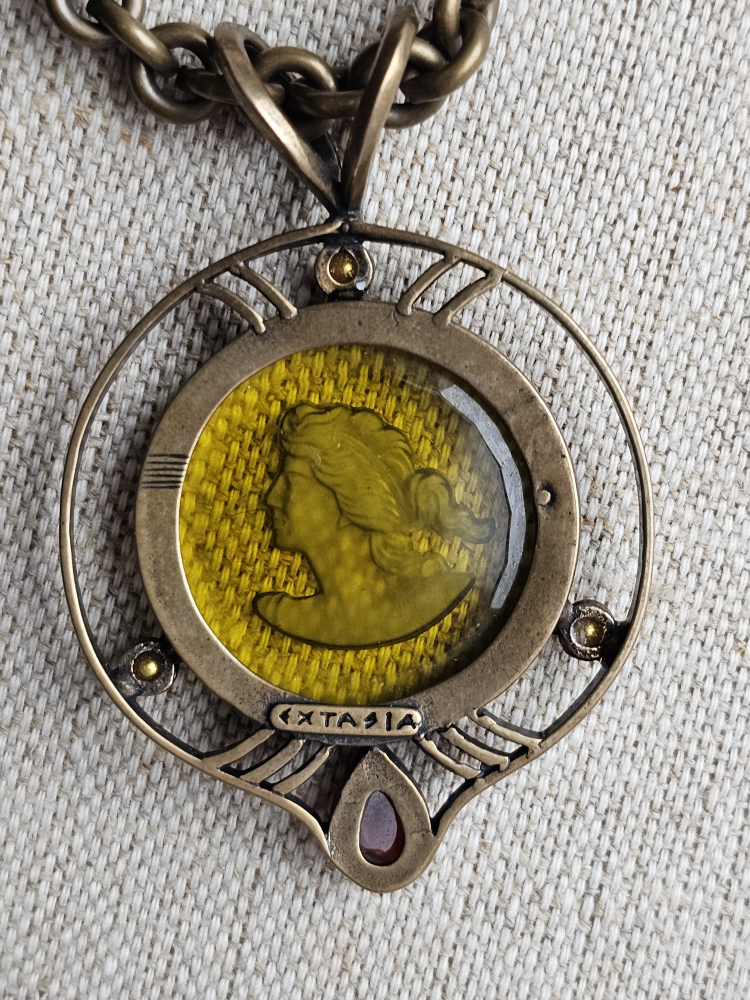 Vintage Extasia Intaglio Pendant w 3 tier necklace image indicator(3)