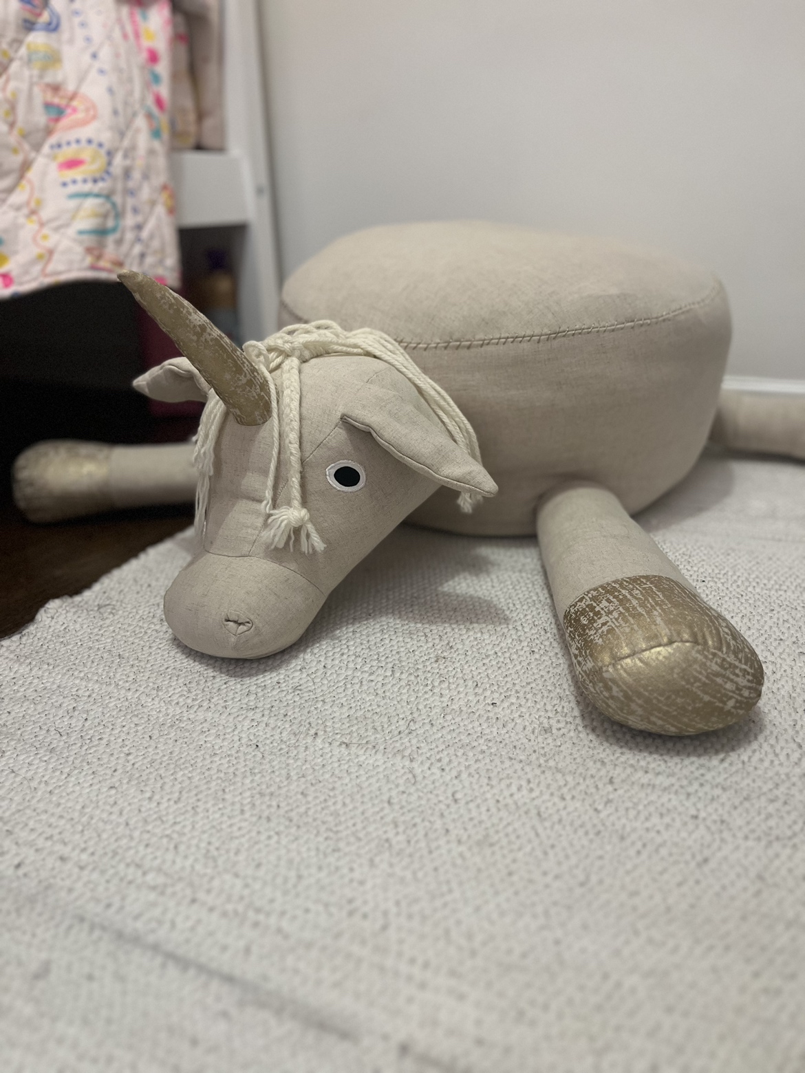 MAKE AN OFFER 😁 Unicorn 🦄 baby kids  room poof pouf thumbnail