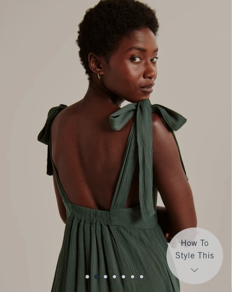 Abercrombie & Fitch Tie-Strap Babydoll Midaxi Dress (BNWT) image indicator(4)