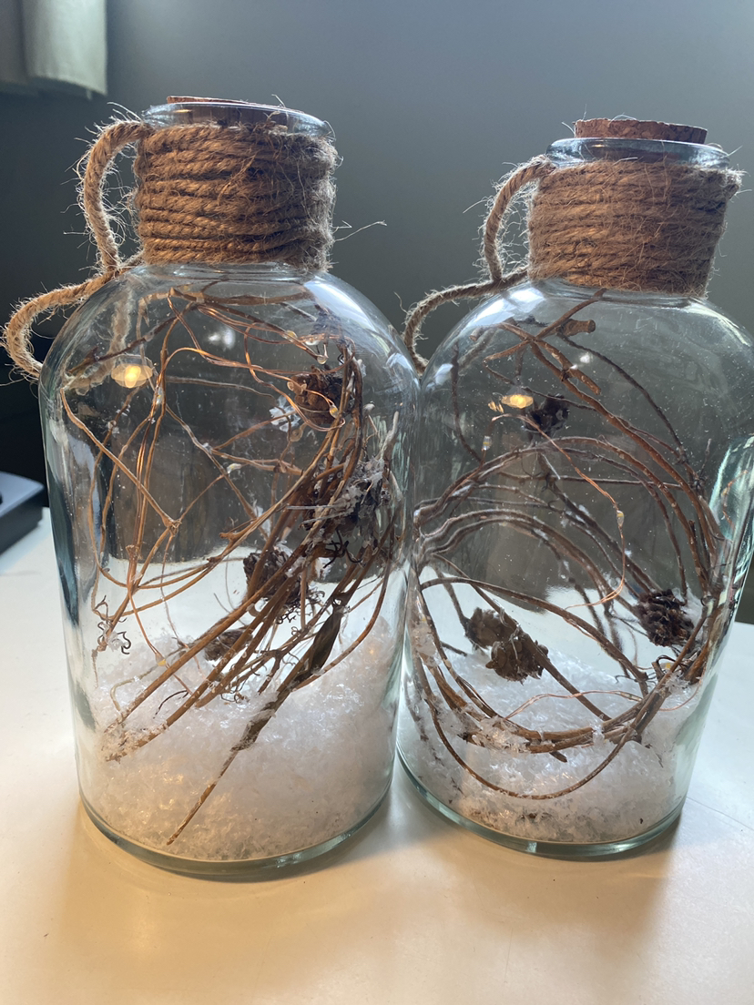 Fairy lights in glass jar
