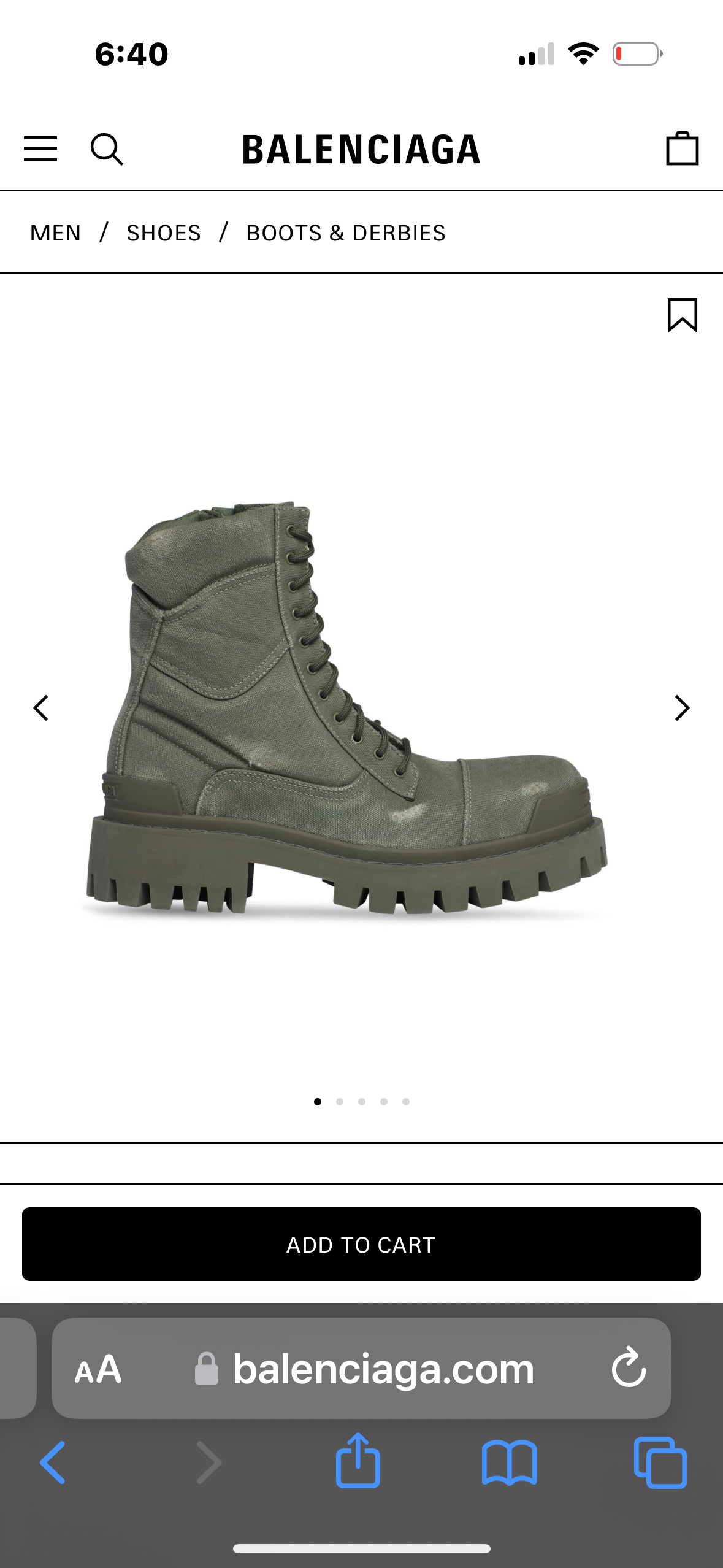 Green balenciaga strike boot