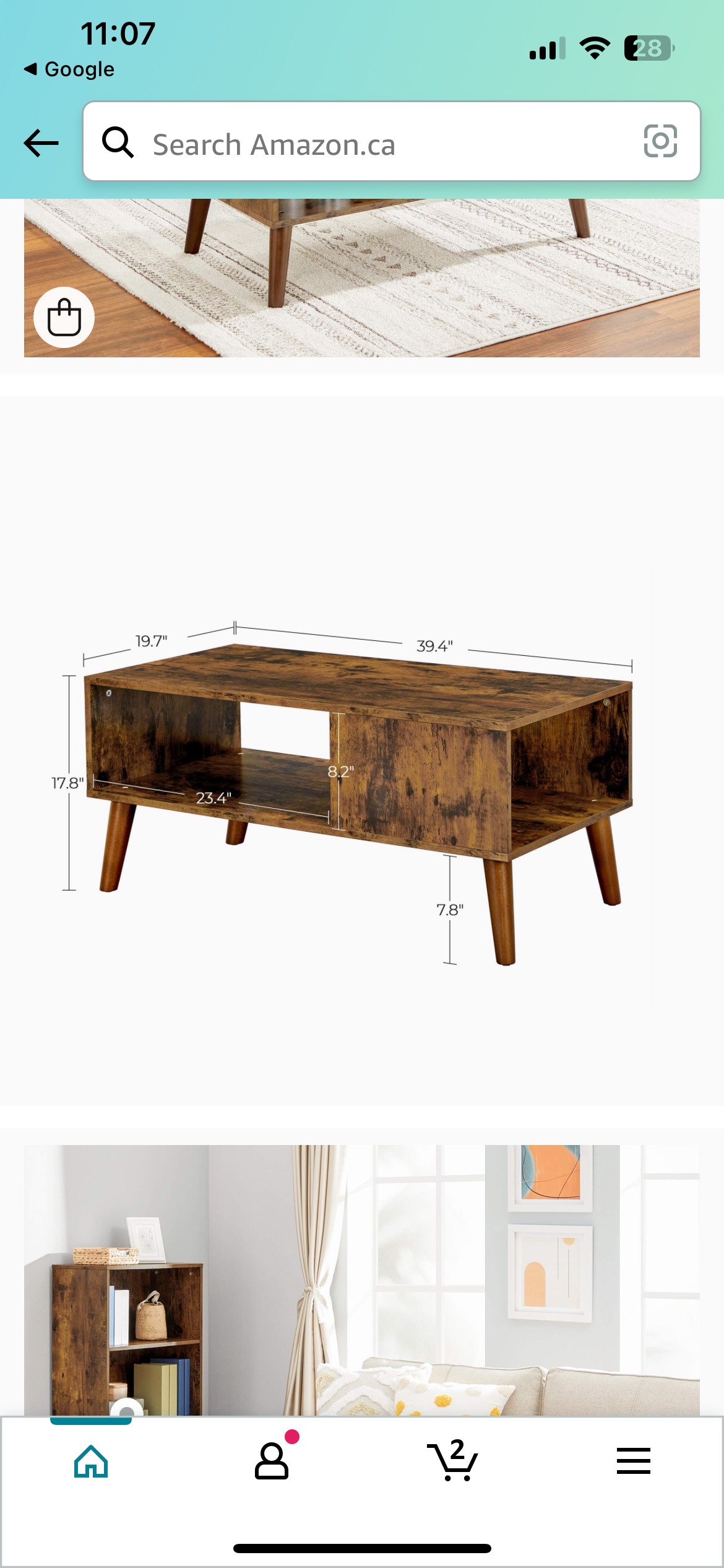 Vasagle Coffee Table image indicator(2)