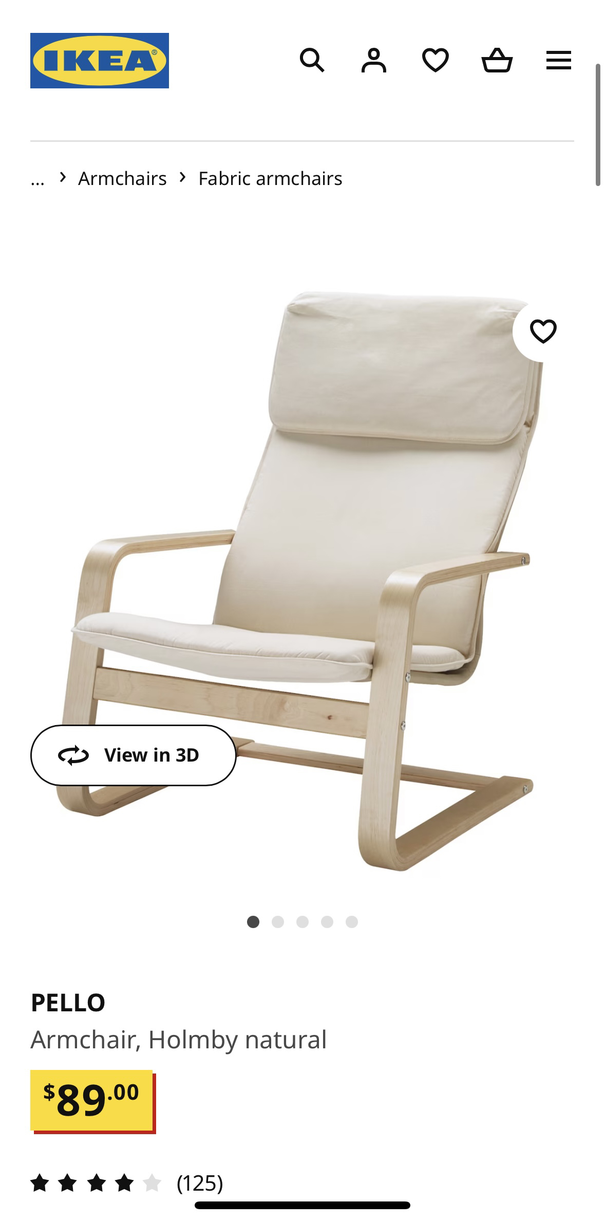 IKEA-PELLO armchair, holmby natural - photo 3