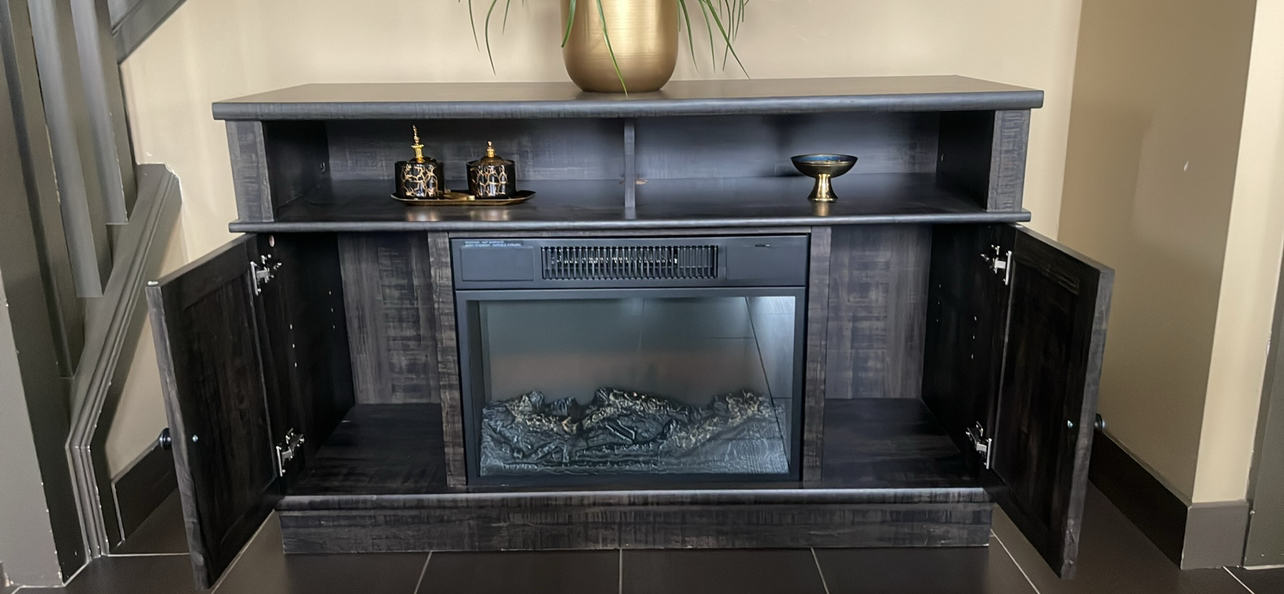 Tv stand with electric fire place - photo 3
