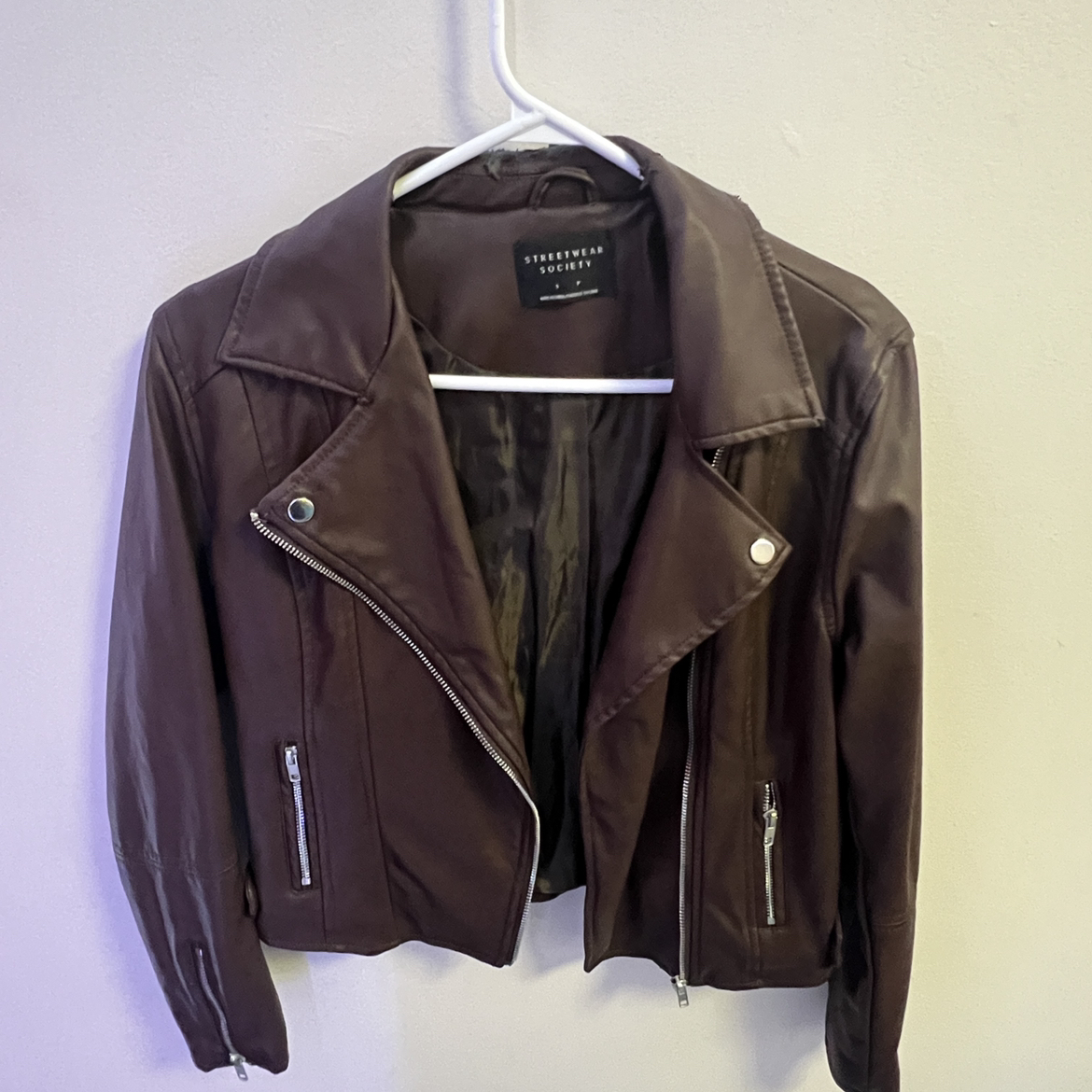 Streetwear Society Leather Jacket Size S #freecycle thumbnail