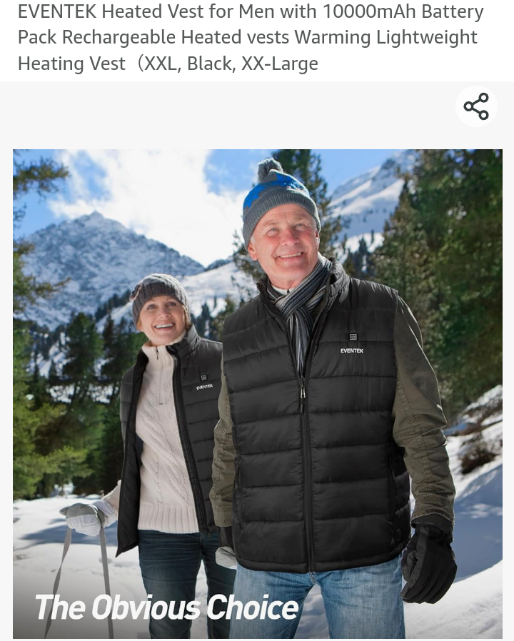 Heated Vest with 10000mAh Battery Pack Rechargeable image indicator(5)