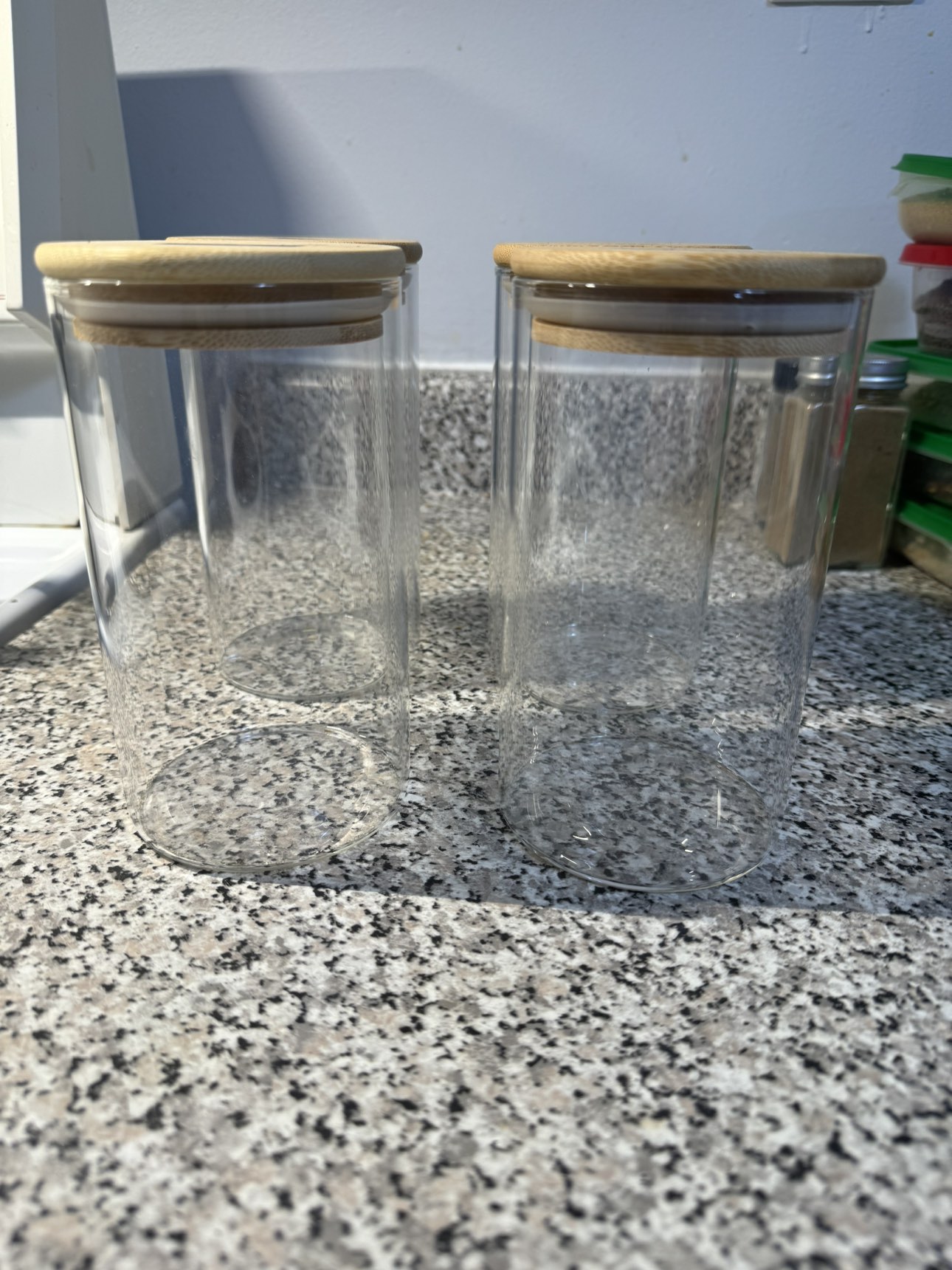 Moving Sale! - Glass spice and grain containers