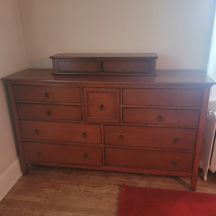 Modern 11 Drawer Dresser Wide Chest of Drawers, Solid Wood