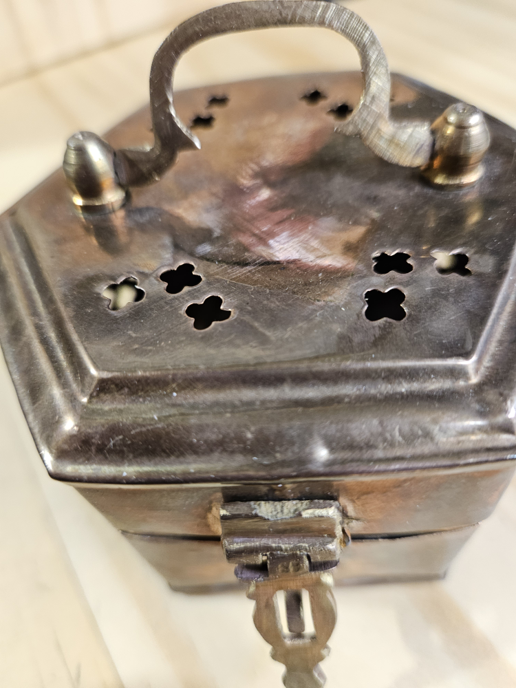 copper hexagon box with padlock slot - photo 4