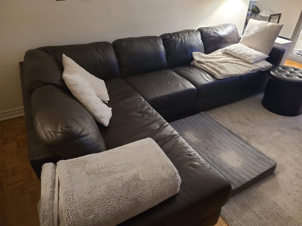 free brown leather sectional sofa curbed