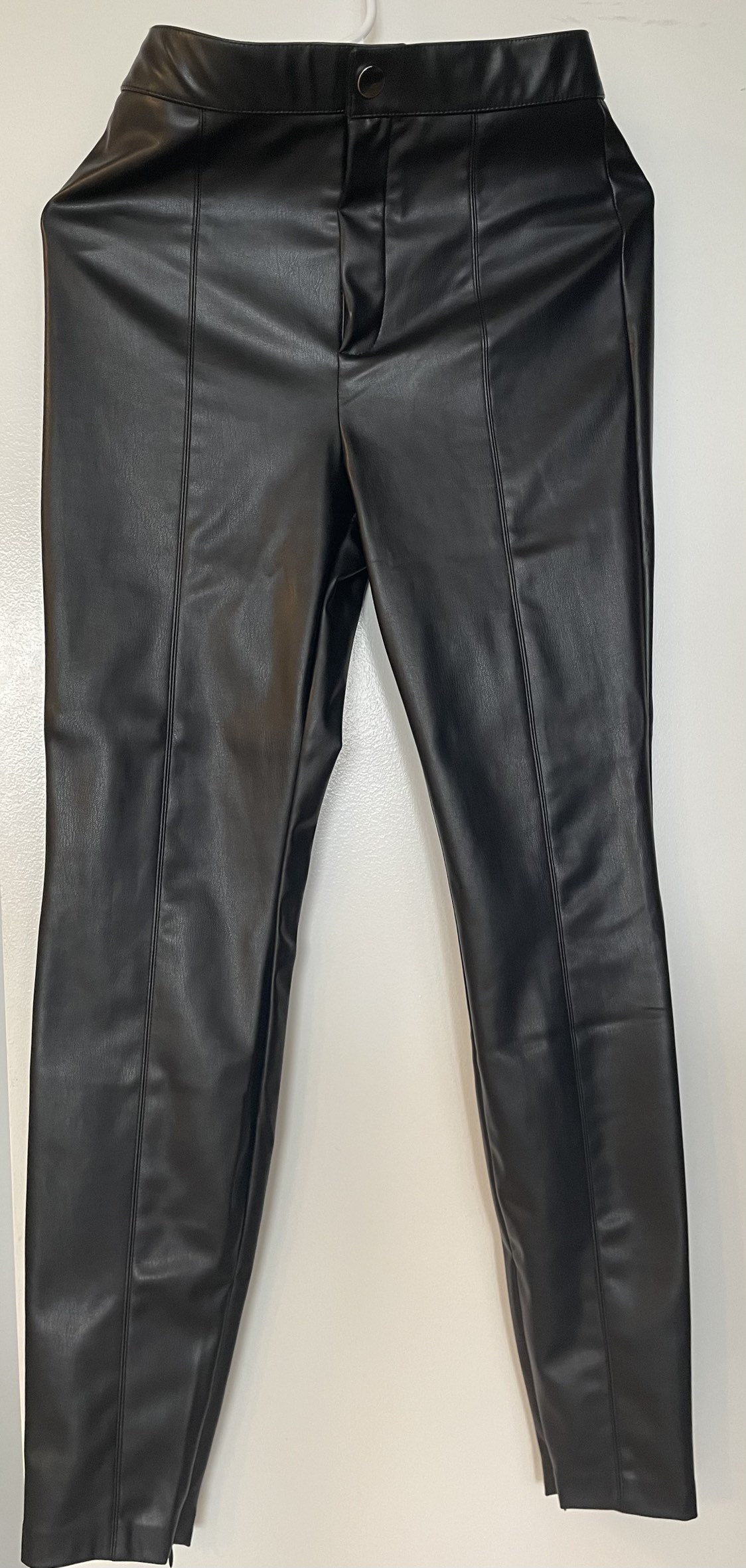 Zara black leather pants thumbnail