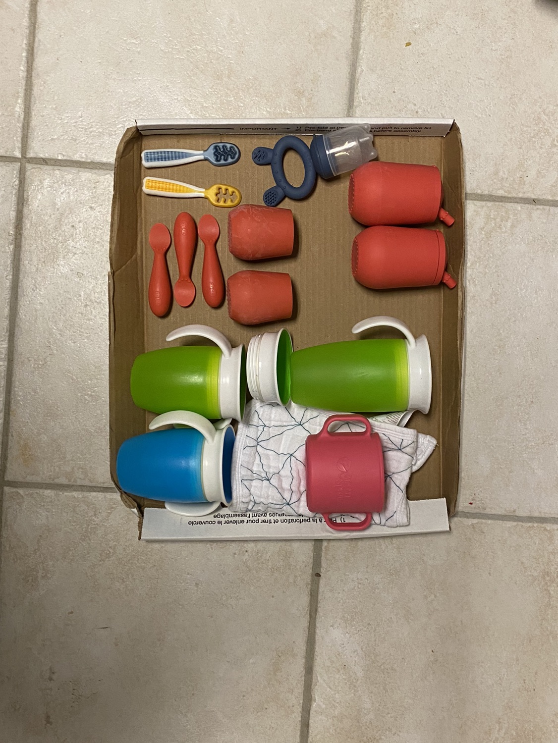 Assorted baby feeding supplies