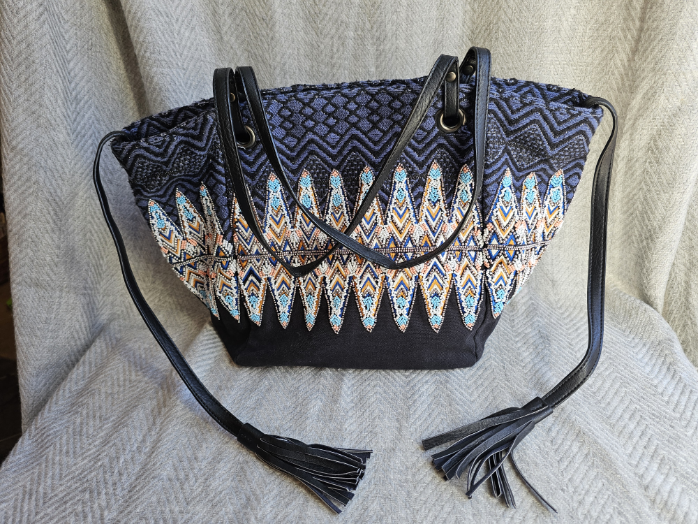 Desigual Canvas Tote with Bead Embellishments image indicator(2)