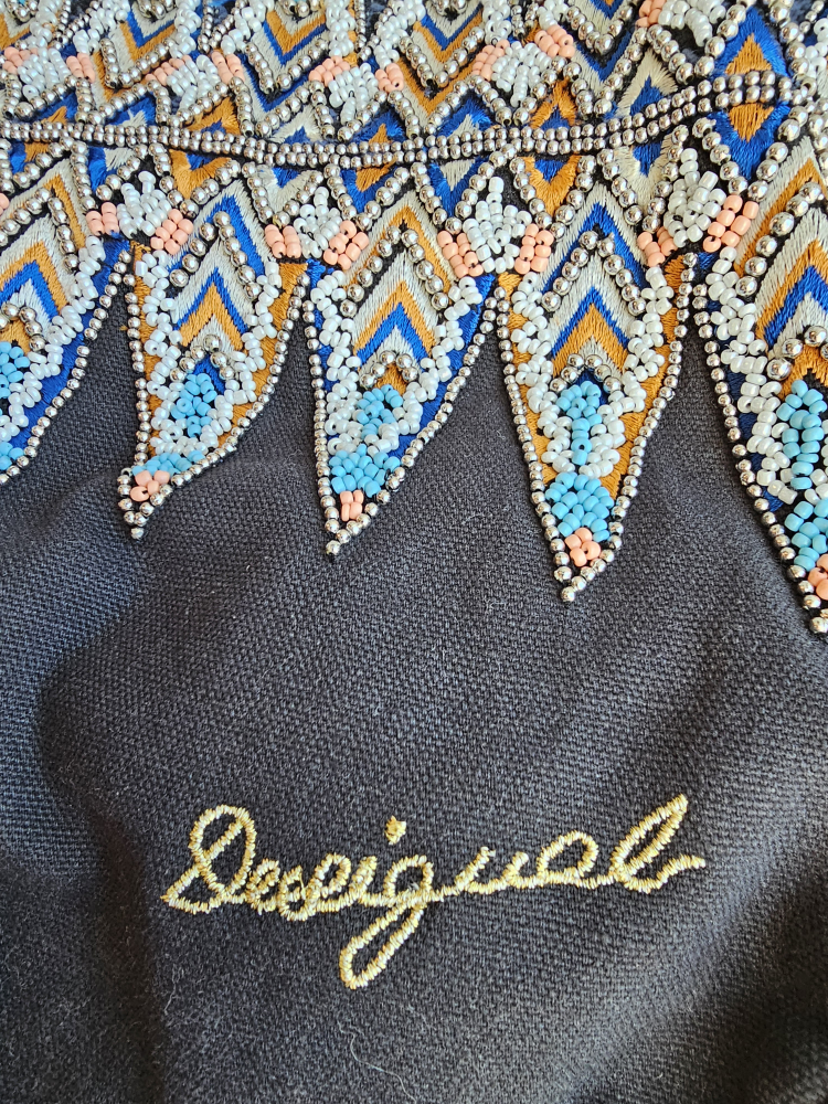 Desigual Canvas Tote with Bead Embellishments image indicator(3)