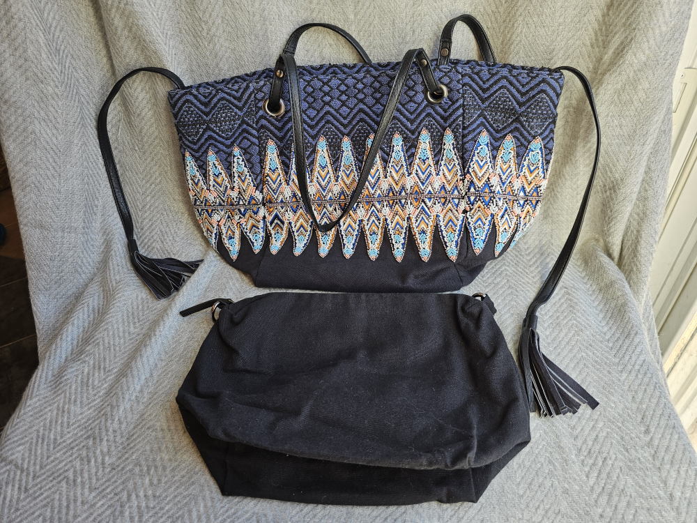 Desigual Canvas Tote with Bead Embellishments image indicator(6)