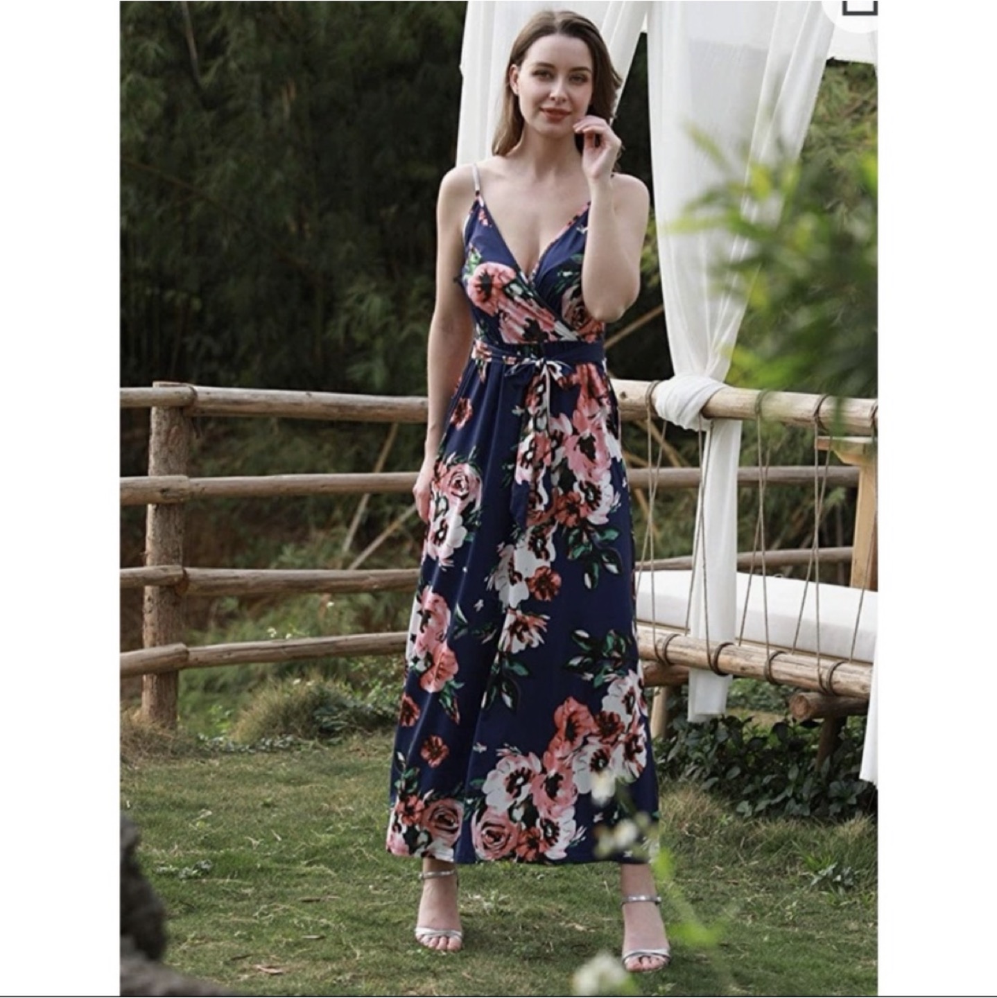 NEW Navy Floral Maxi Dress image indicator(2)