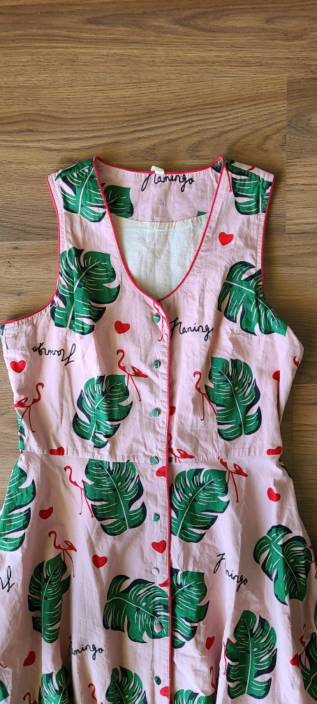 RARE Anthropologie flamingo button down dress XS - photo 3
