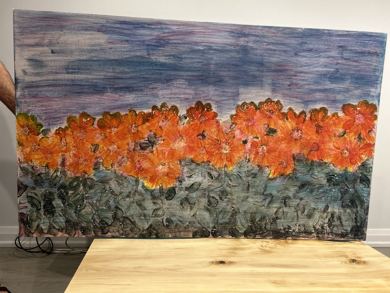 Canvas Flowers Painting - photo 2