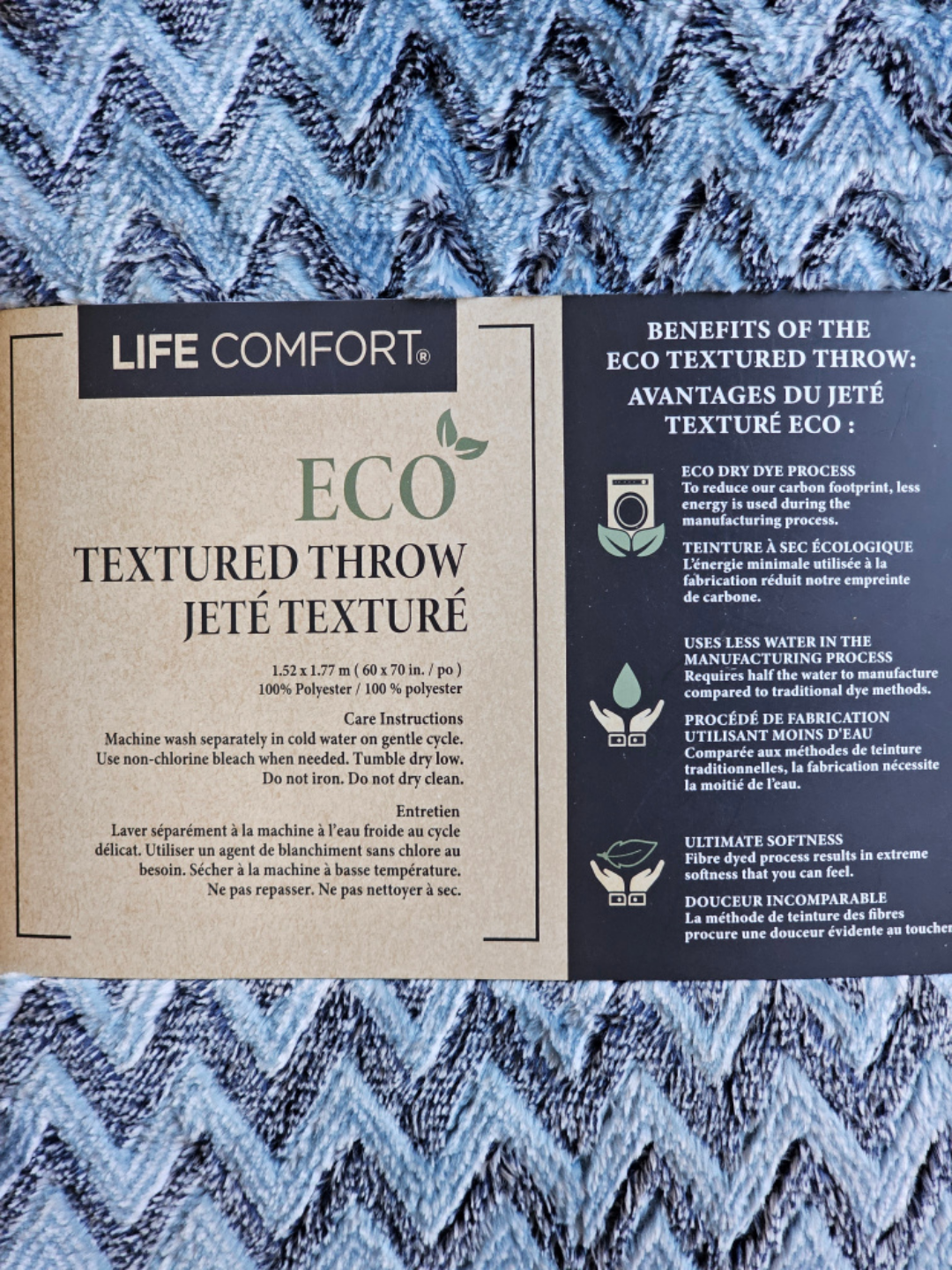 NWT Large Blue Fuzzy Throw / Blanket image indicator(3)