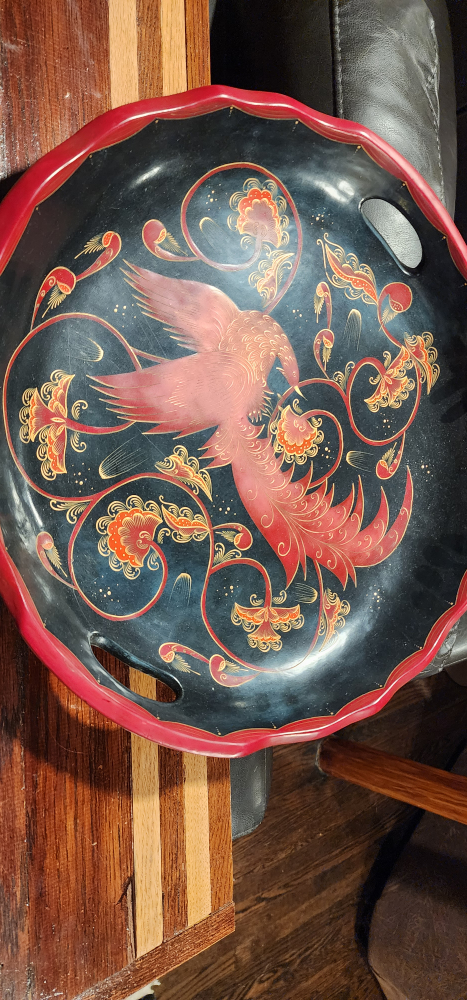 antique hand painted Chinese tray
