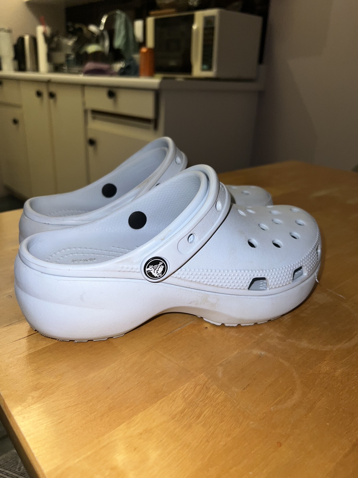 Baby Blue Platform Crocs Size 7 - photo 2