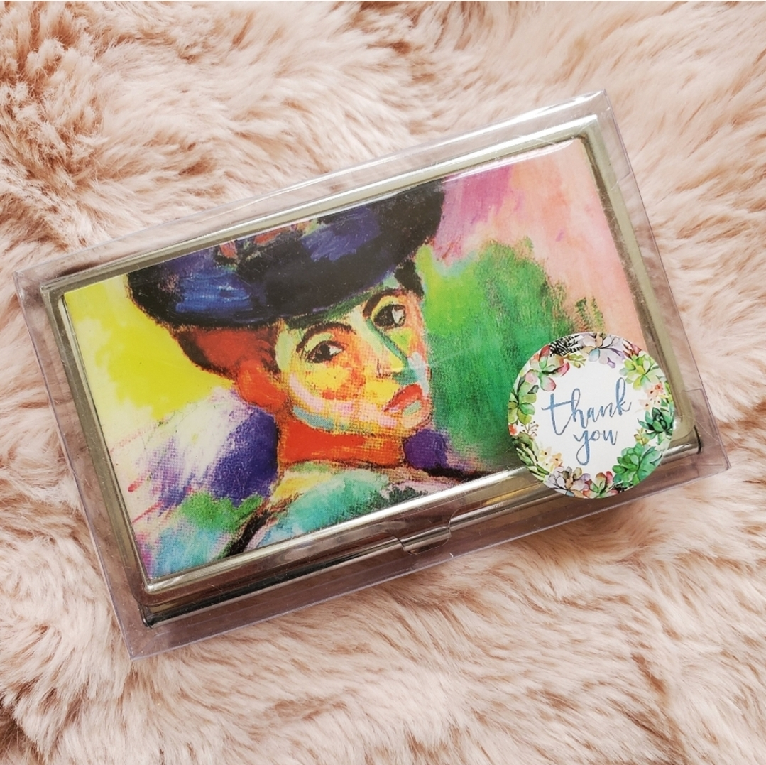New Business Card Holder Case Compact Mirror with Matisse Print image indicator(3)