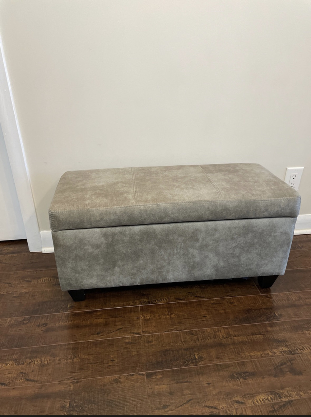 Grey Suède storage ottoman - photo 2