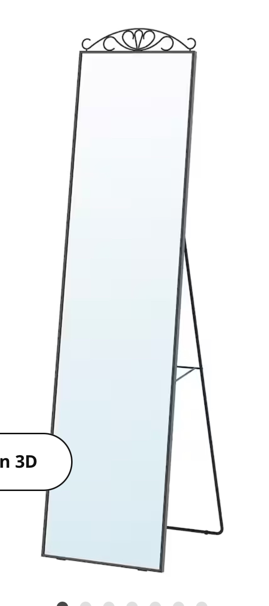 IKEA KARMSUND Standing mirror, black, image indicator(2)