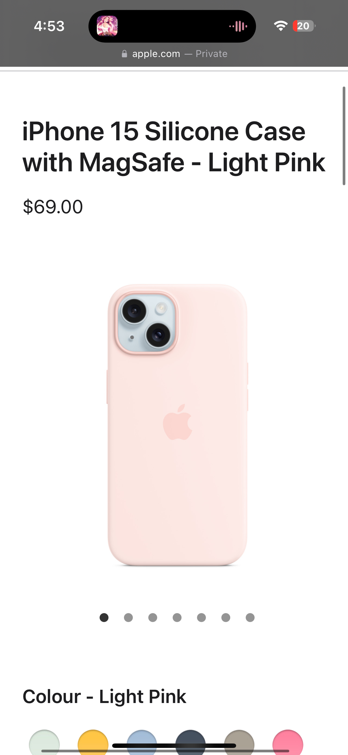 Apple iPhone 15 Silicone Case (Pink) - photo 3