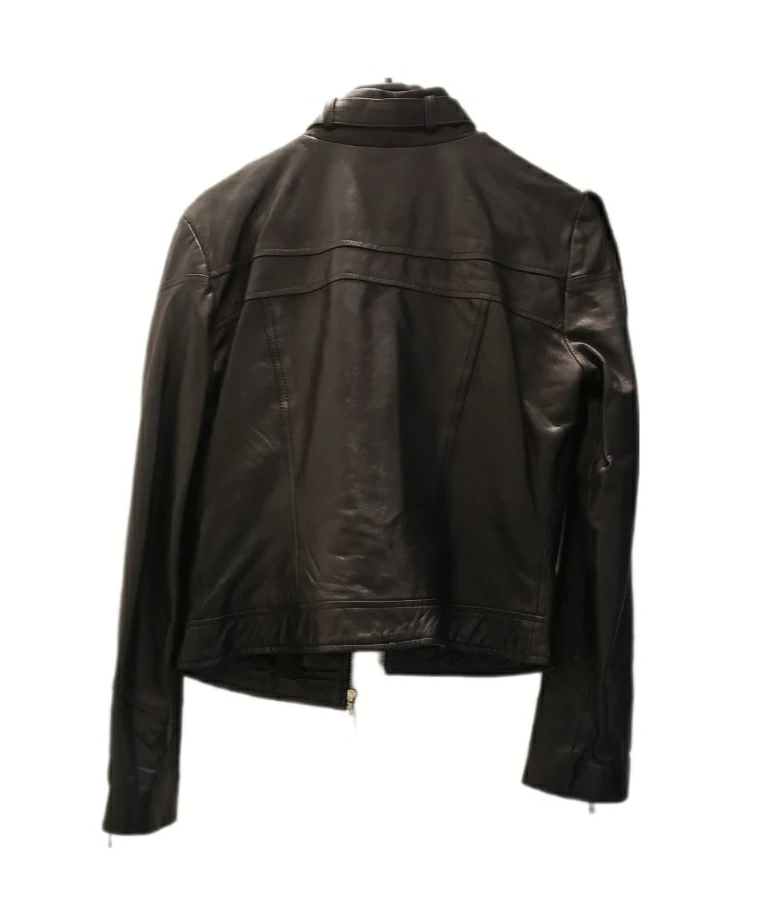 ⭐BLANC NOIR Black Leather Moto Biker Jacket image indicator(2)