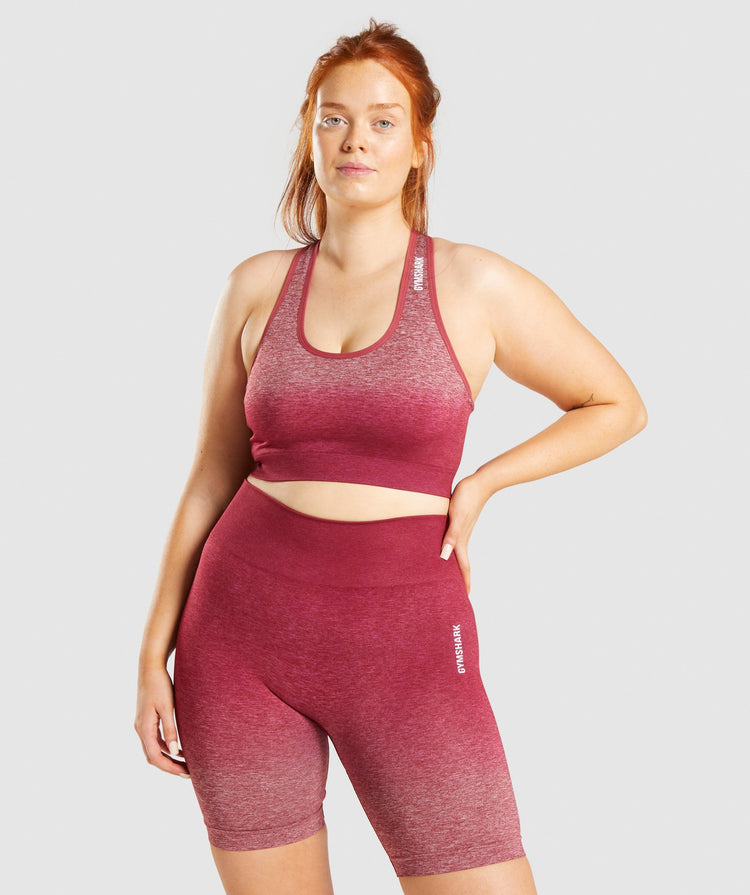 Gymshark Adapt Pink Ombre Dip Dye Seamless Racer Back Sports Bra image indicator(7)