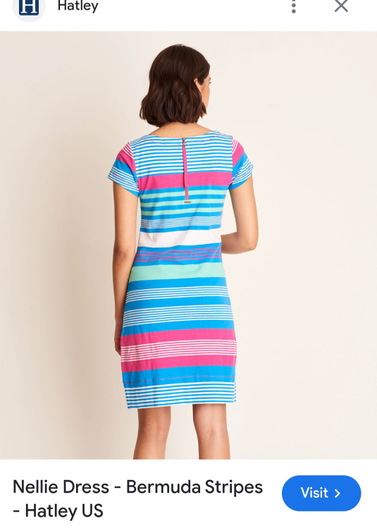 HATLEY NELLIE DRESS - BERMUDA STRIPES. #L #Large image indicator(3)