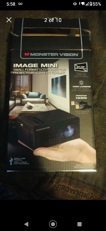 monster mini projector with 2 screens