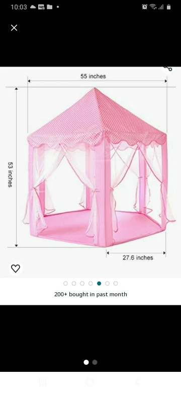 TENT, For grils  pink and white color thumbnail