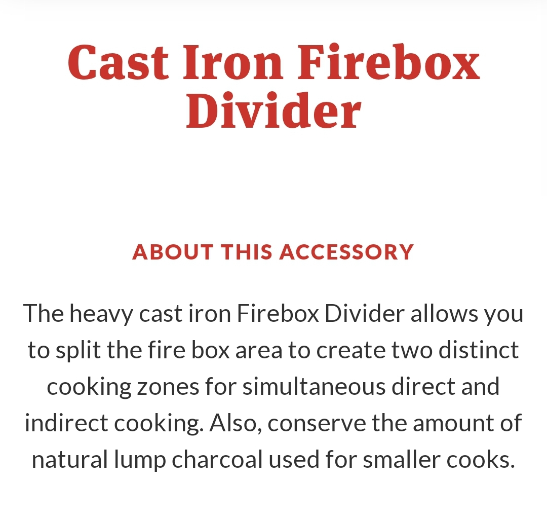 [BRAND NEW] Cast Iron Firebox Divider for Primo Oval JR 200 image indicator(4)