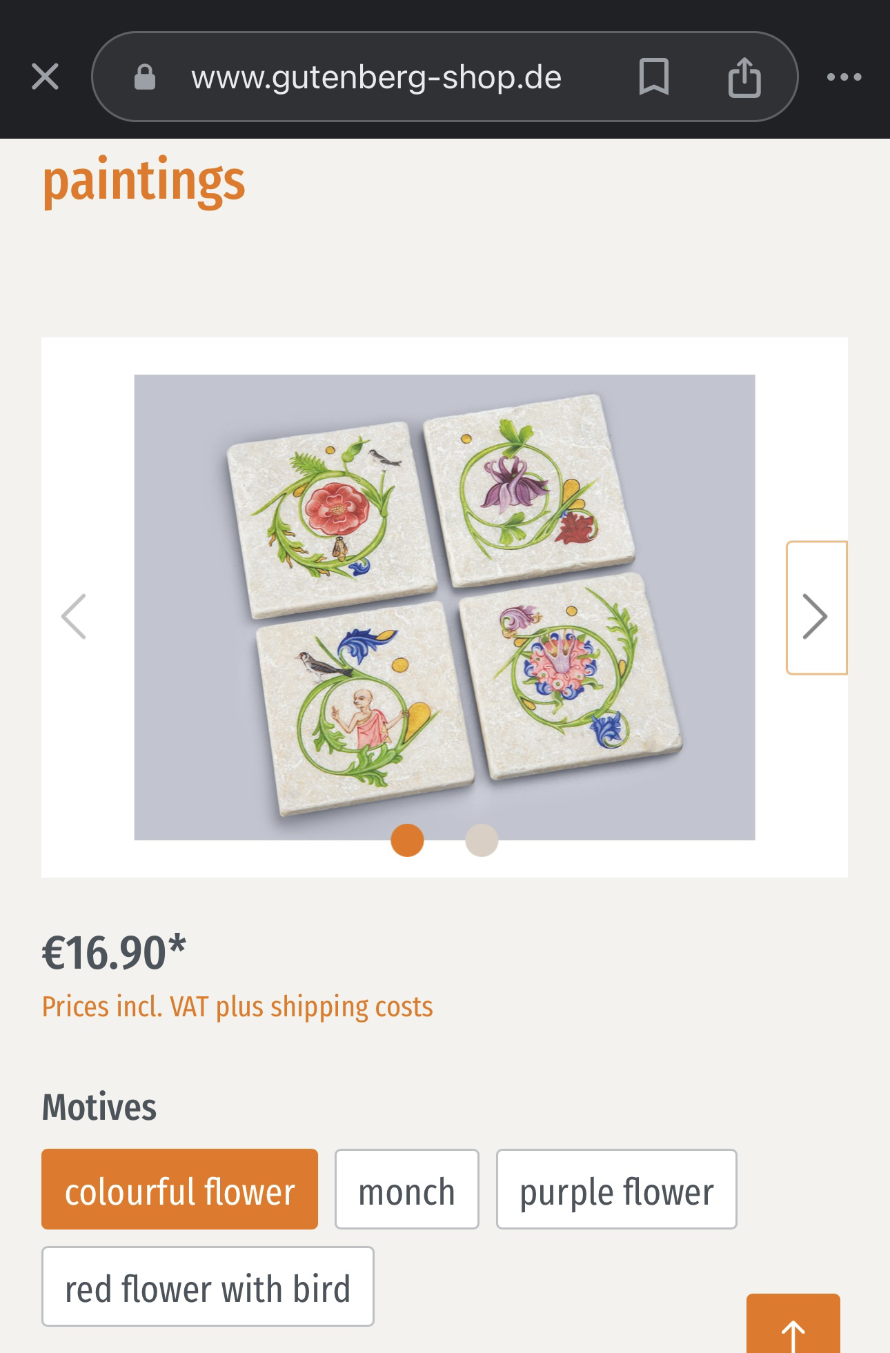 Set of 4 Gorgeous Gutenberg Museum Marble Tiles Coasters image indicator(7)