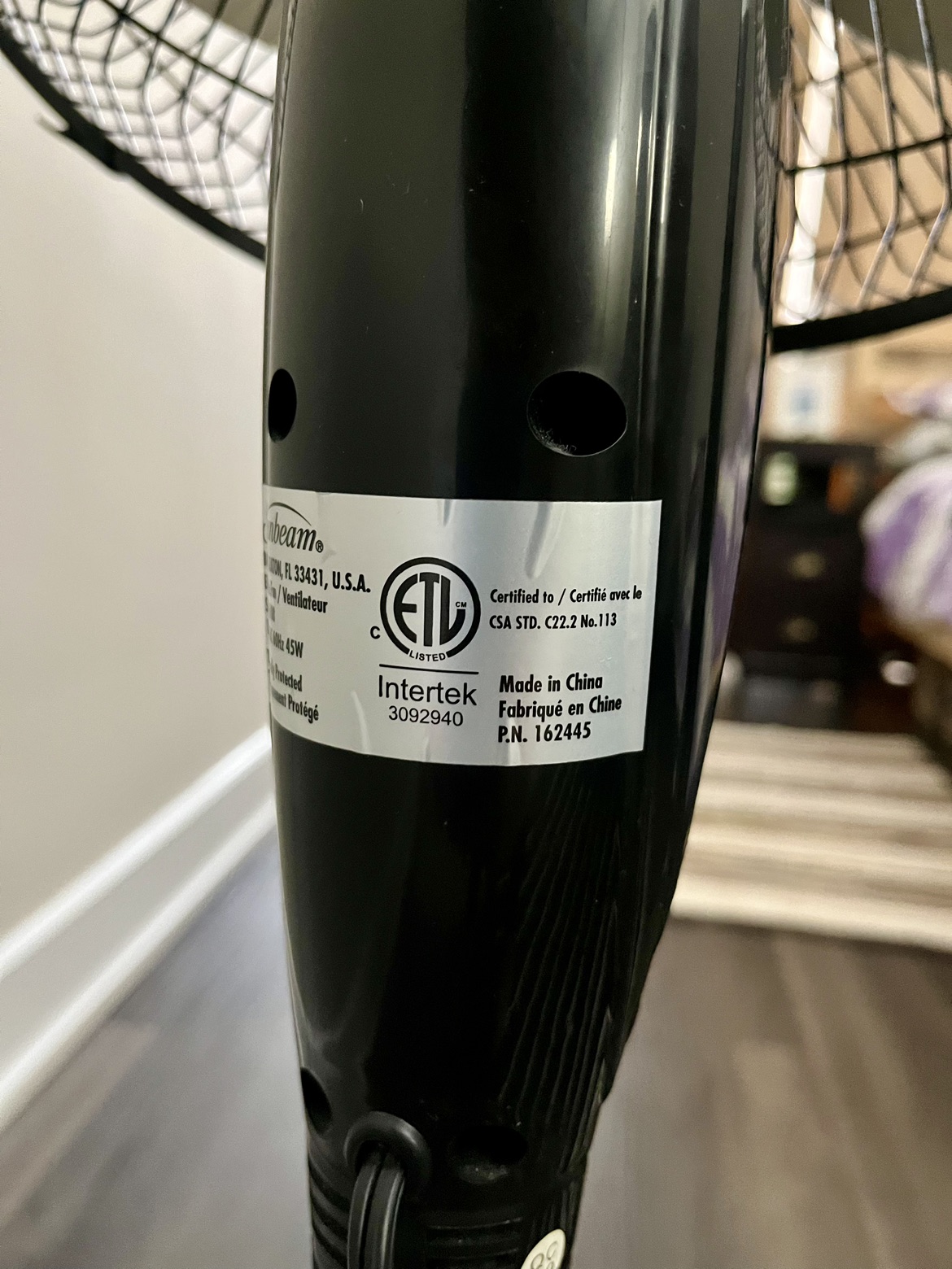 Sunbeam oscillating standing fan - photo 3