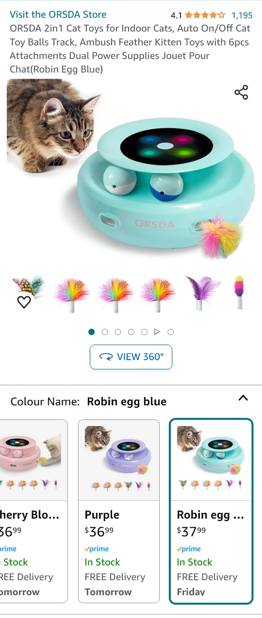 2 in 1 Interactive Cat Toy - Blue - photo 3