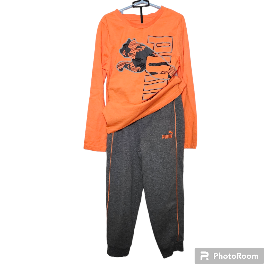Puma 3 Piece Set W/ Long Slv, Joggers, Puffy Vest Sz 7 - photo 5