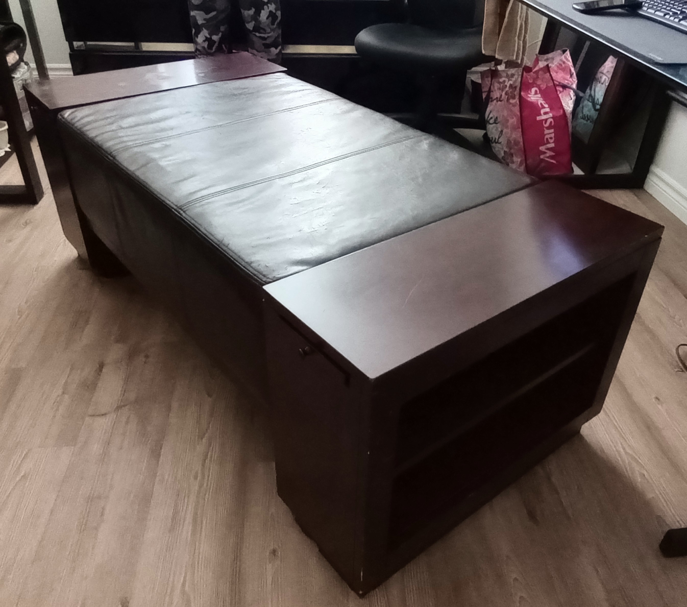Wood and Leather Coffee Table / Bench, Priced to sell - photo 2